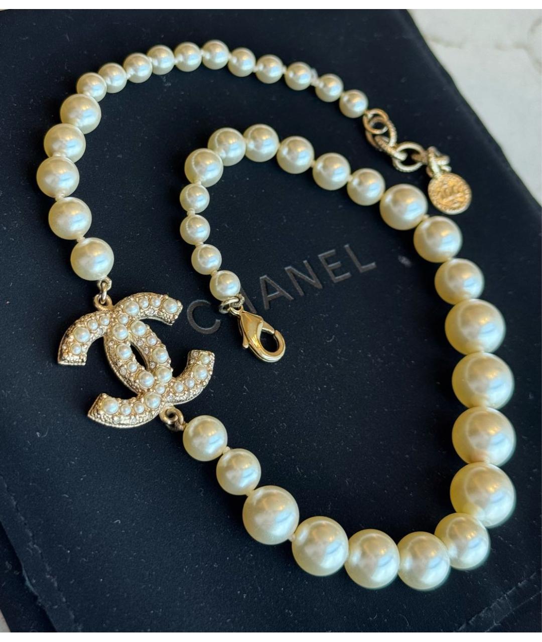 CHANEL Белый чокер, фото 2