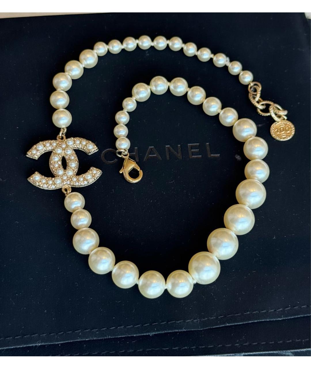 CHANEL Белый чокер, фото 7