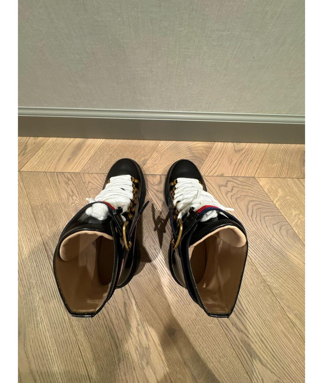 GUCCI Черные кожаные ботинки, фото 3