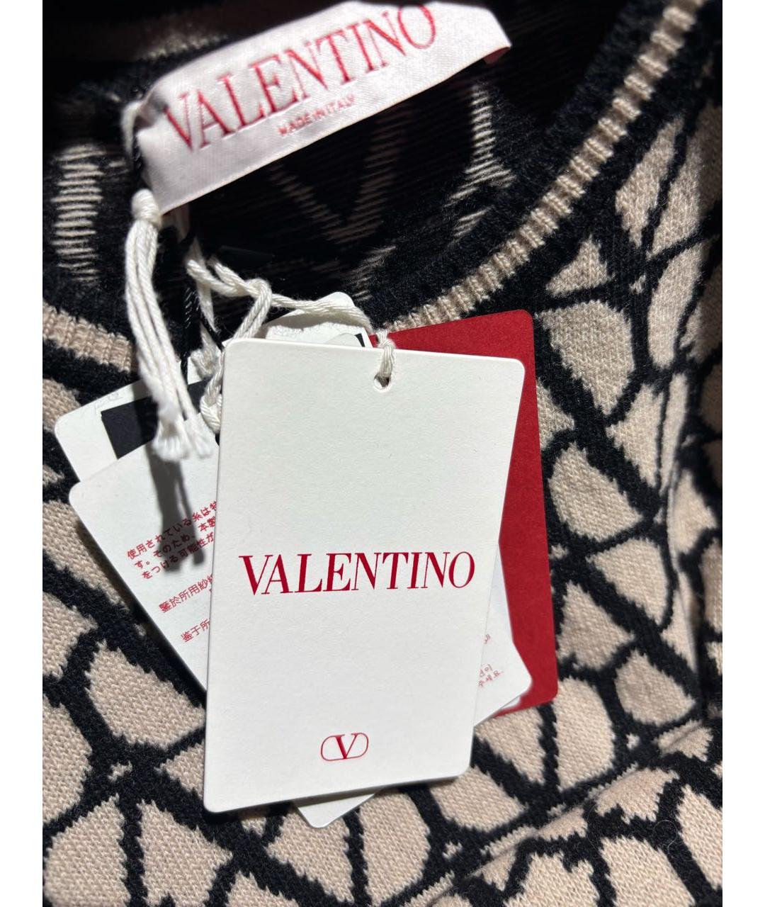 VALENTINO Бежевое шерстяное повседневное платье, фото 3