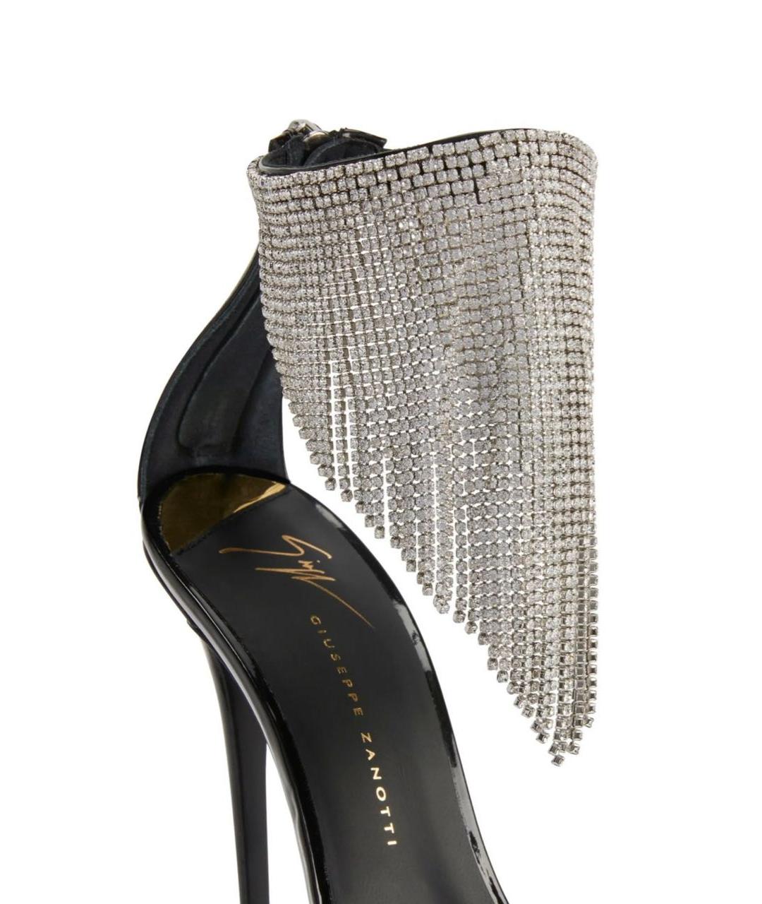 GIUSEPPE ZANOTTI DESIGN Черные босоножки из лакированной кожи, фото 4