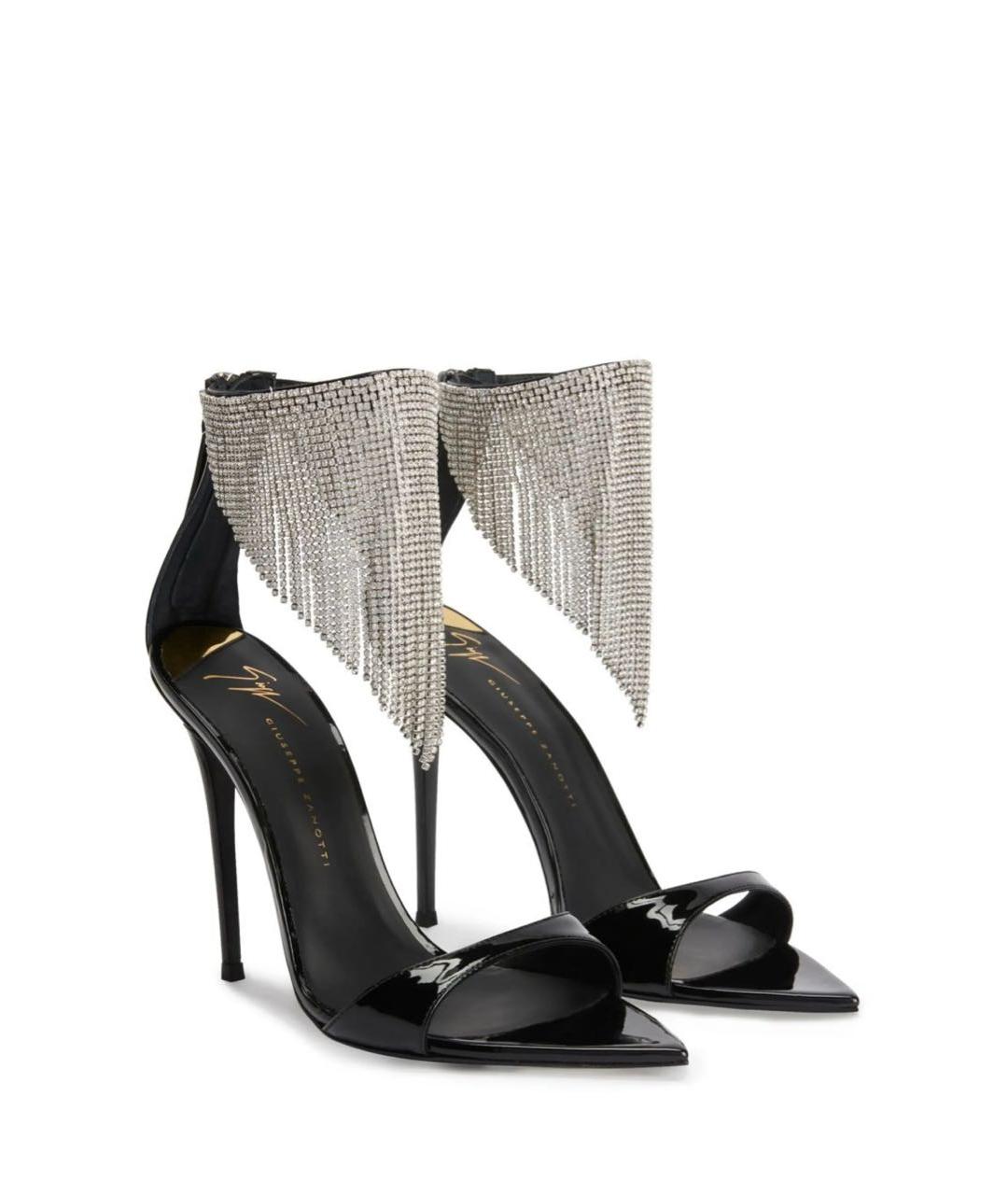 GIUSEPPE ZANOTTI DESIGN Черные босоножки из лакированной кожи, фото 2