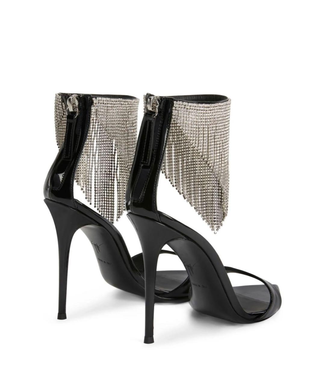 GIUSEPPE ZANOTTI DESIGN Черные босоножки из лакированной кожи, фото 3
