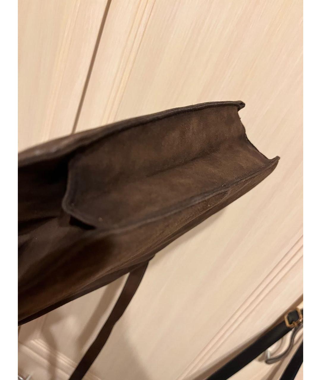 FERRAGAMO Коричневая замшевая сумка через плечо, фото 2