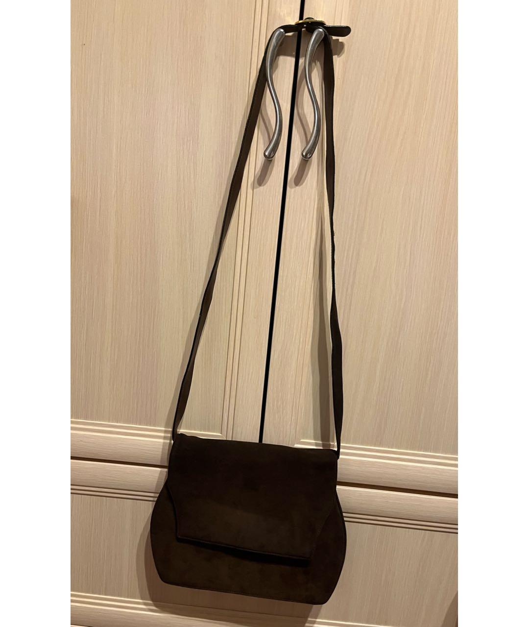 FERRAGAMO Коричневая замшевая сумка через плечо, фото 5