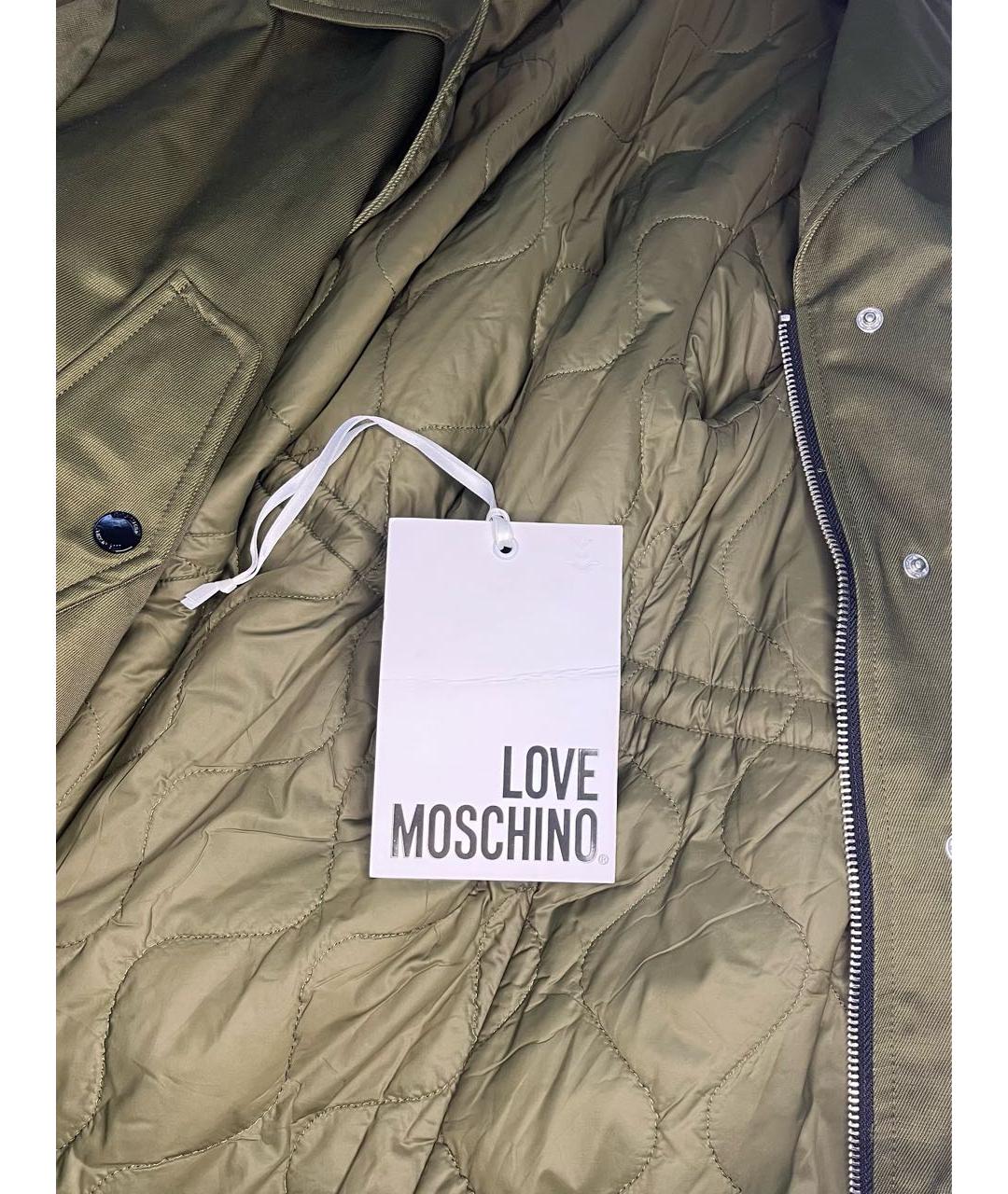 LOVE MOSCHINO Хаки полиэстеровая парка, фото 8