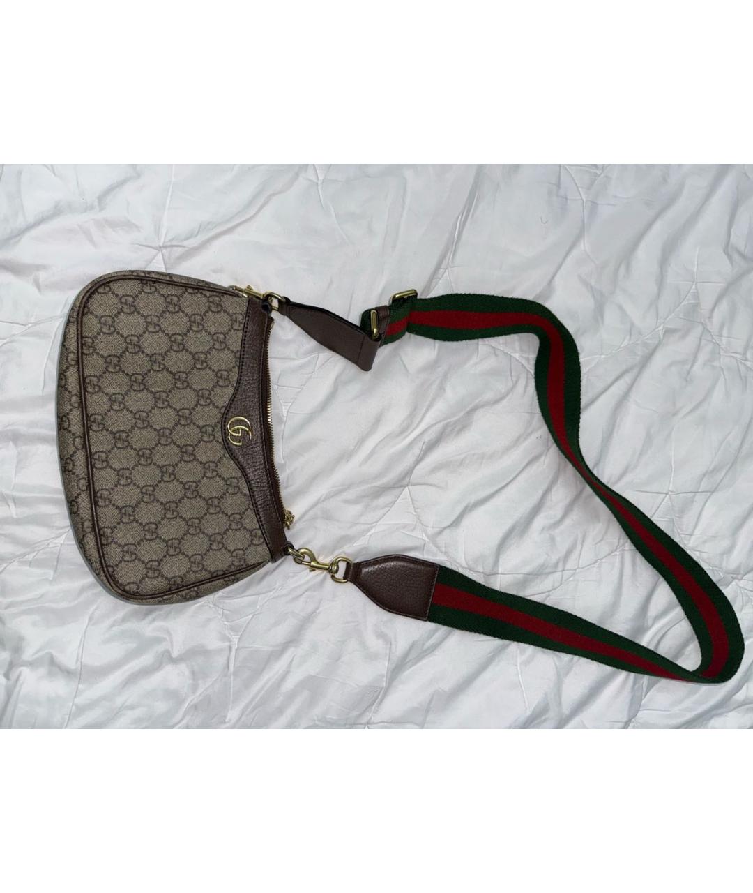 GUCCI Коричневая тканевая сумка через плечо, фото 7