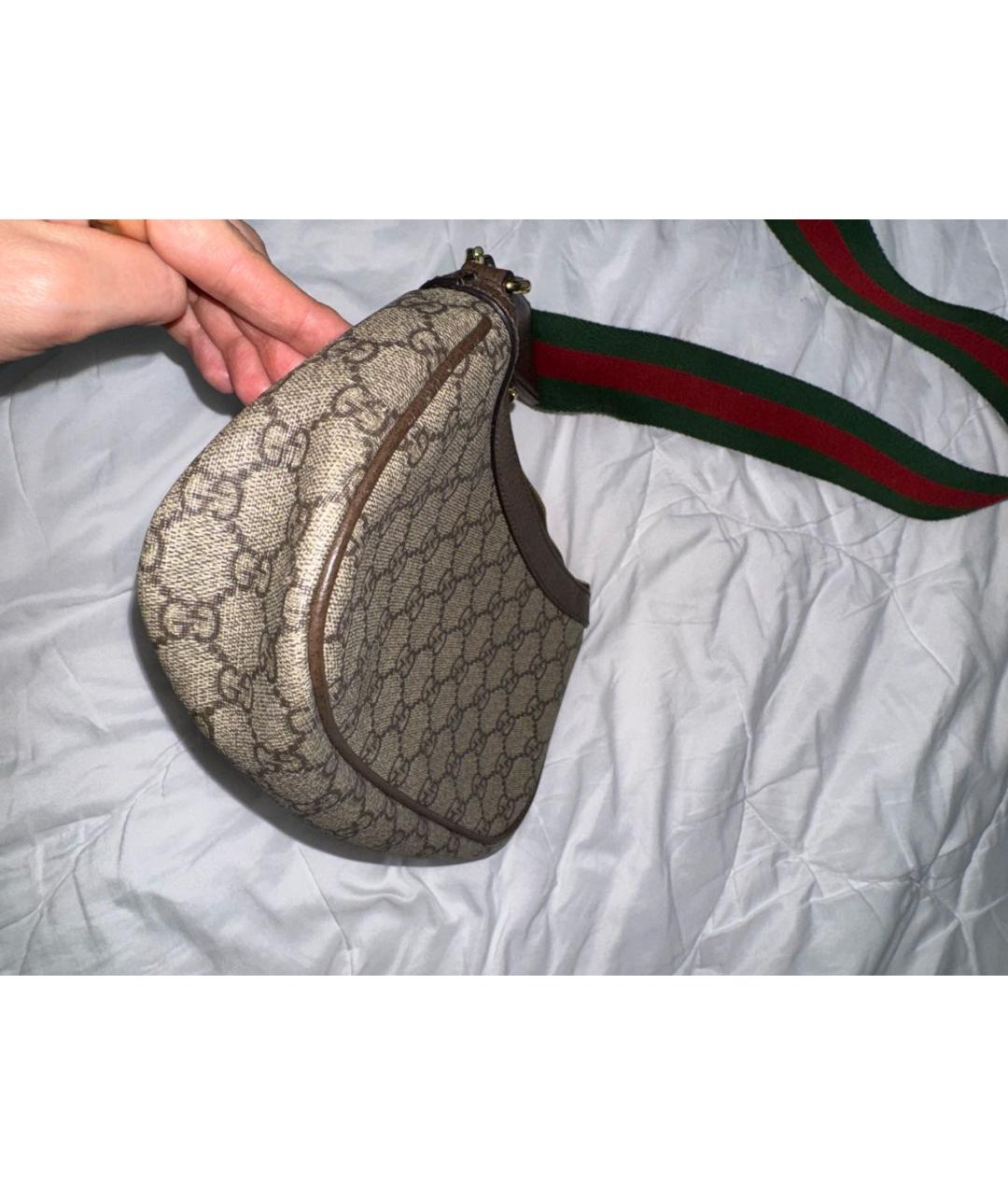 GUCCI Коричневая тканевая сумка через плечо, фото 4