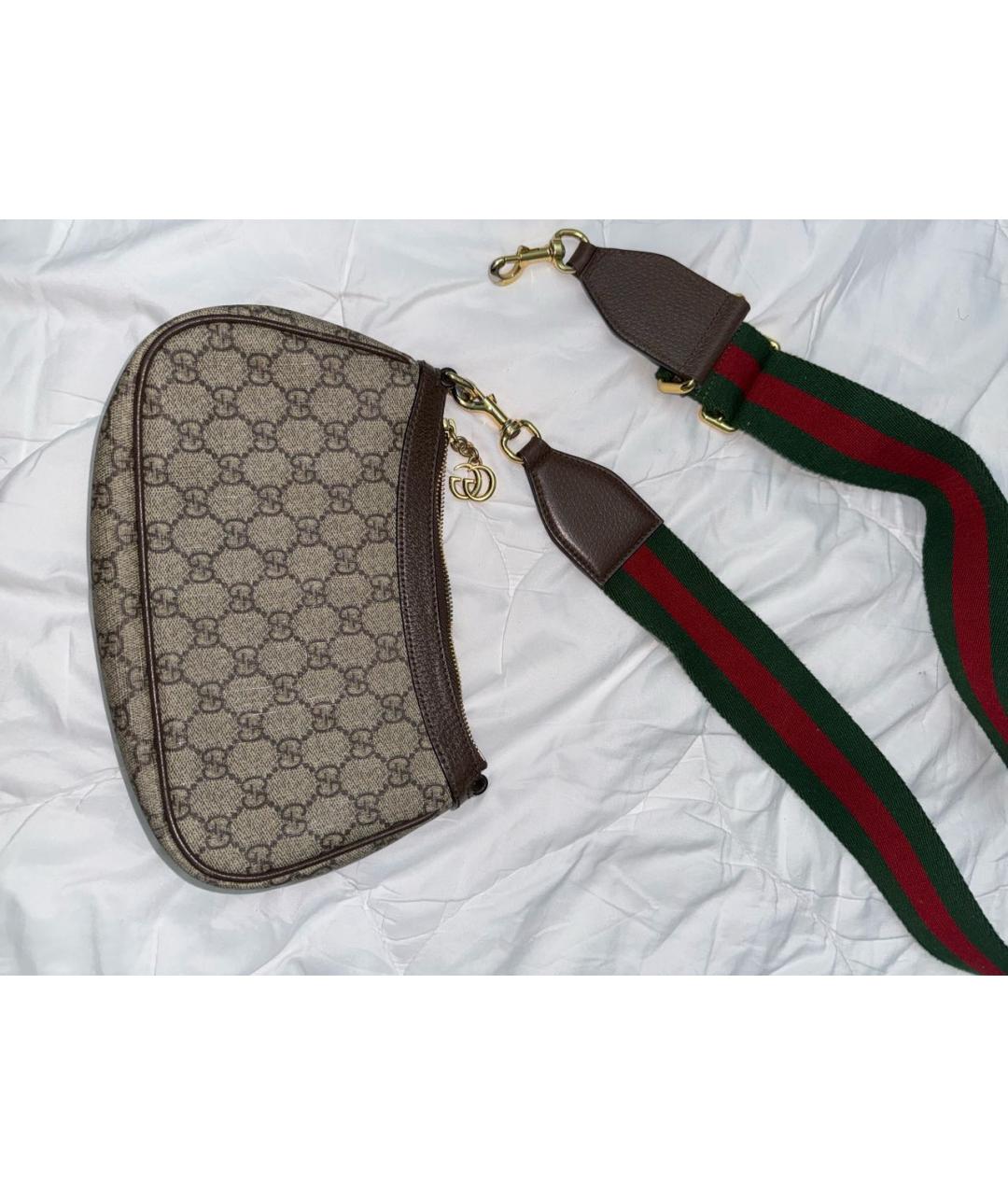 GUCCI Коричневая тканевая сумка через плечо, фото 2