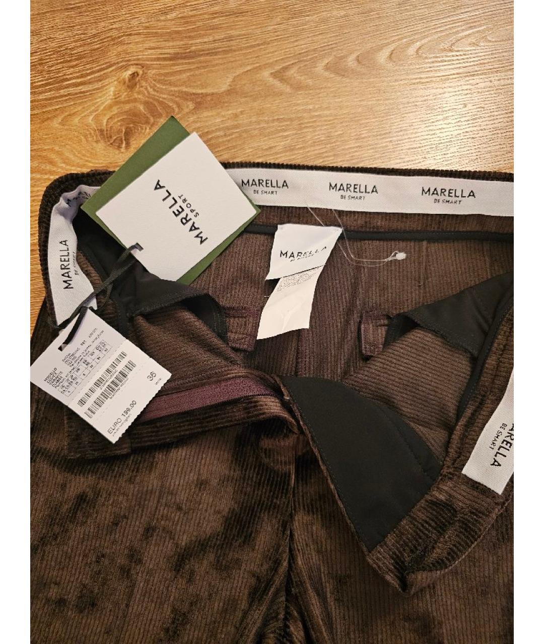 MAX MARA Коричневые вискозные прямые брюки, фото 3
