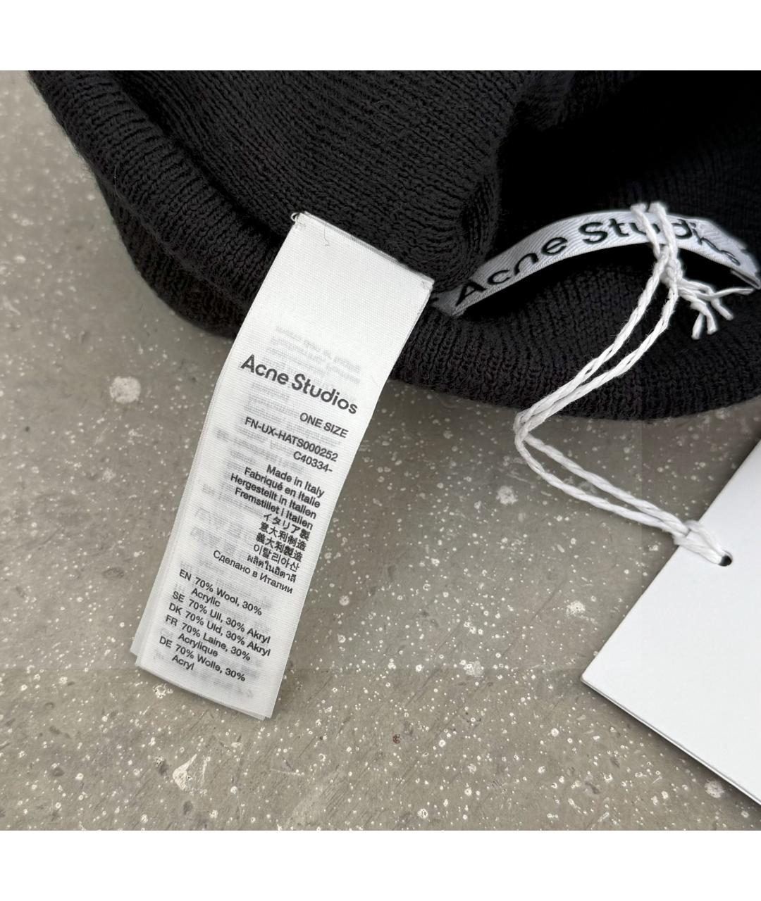 ACNE STUDIOS Черная шерстяная шапка, фото 6