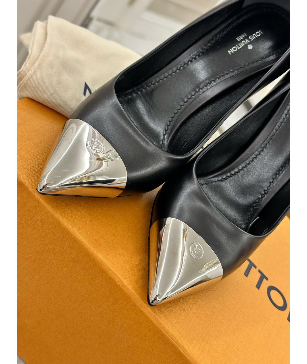 LOUIS VUITTON Черные кожаные туфли, фото 4