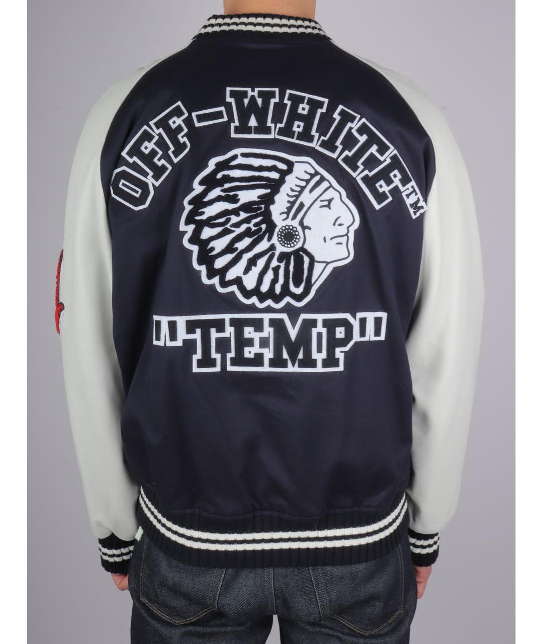 OFF-WHITE Темно-синяя хлопковая куртка, фото 3