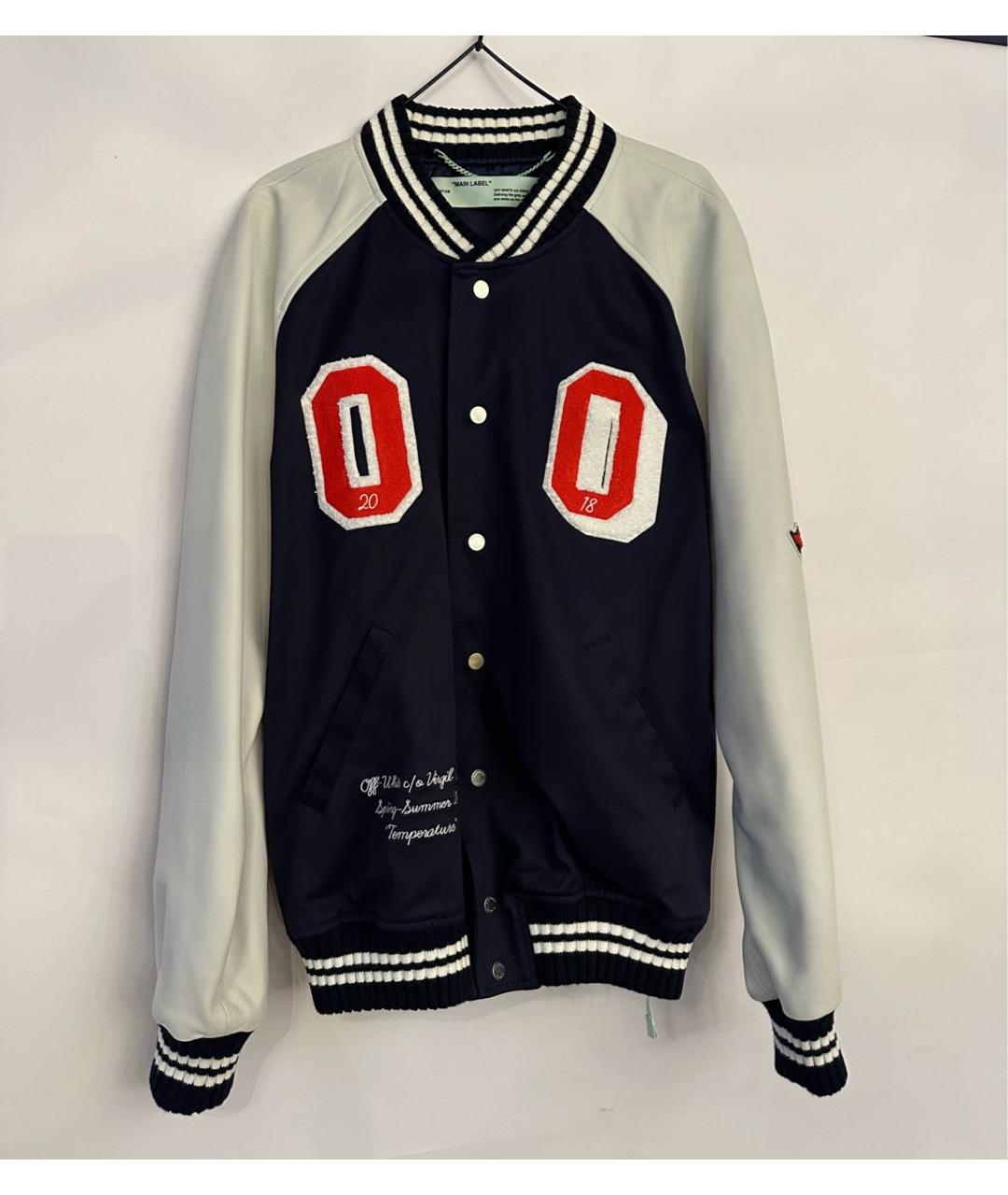 OFF-WHITE Темно-синяя хлопковая куртка, фото 2