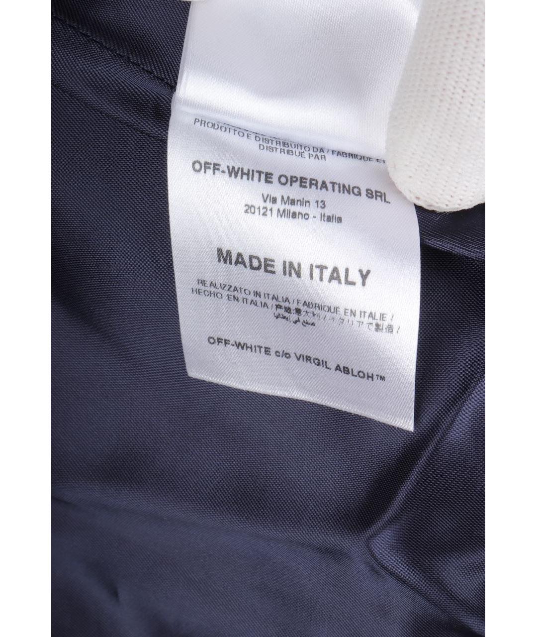 OFF-WHITE Темно-синяя хлопковая куртка, фото 8