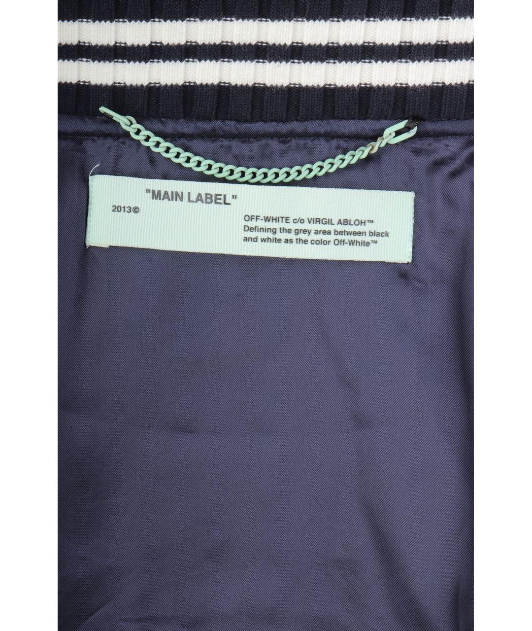 OFF-WHITE Темно-синяя хлопковая куртка, фото 6