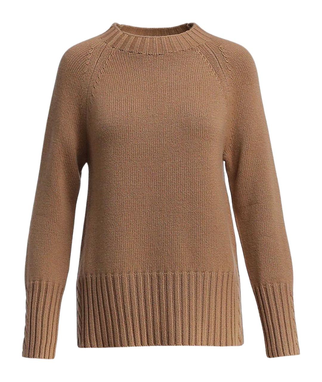 WEEKEND MAX MARA Коричневый кашемировый джемпер / свитер, фото 1