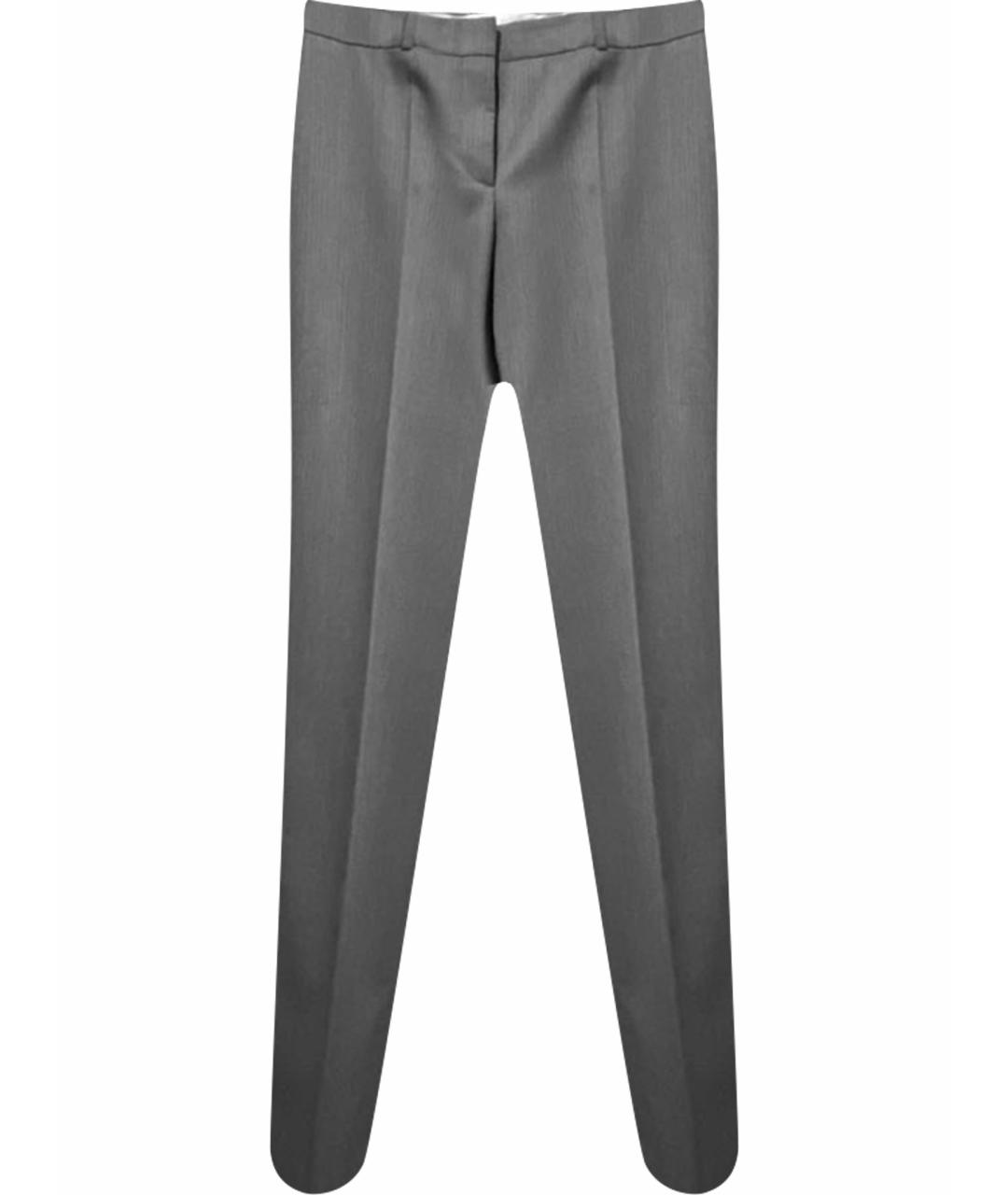 HUGO BOSS Серые шерстяные прямые брюки, фото 1