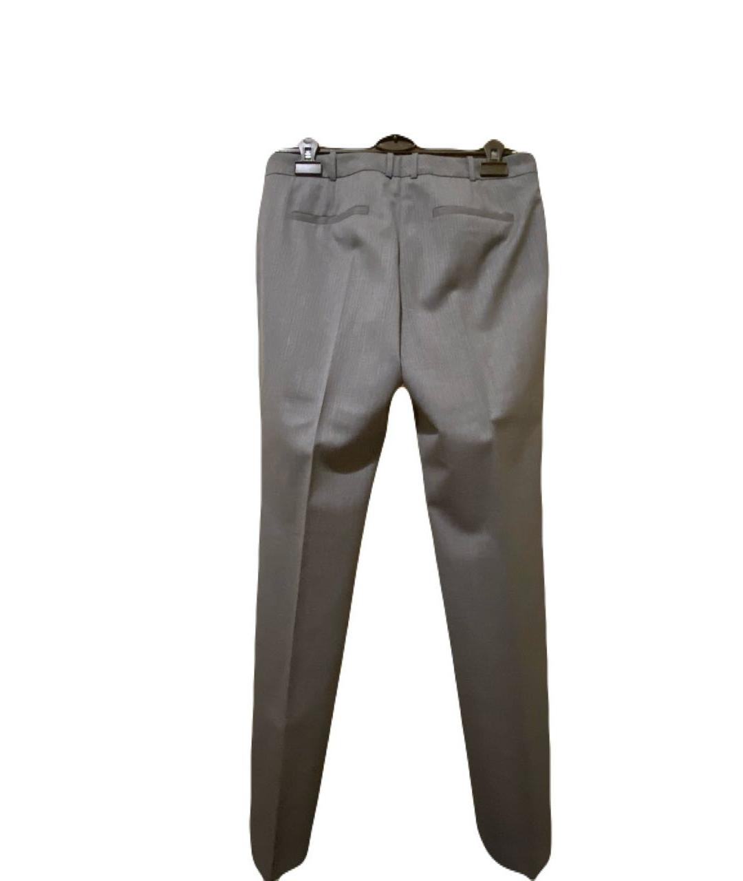 HUGO BOSS Серые шерстяные прямые брюки, фото 2