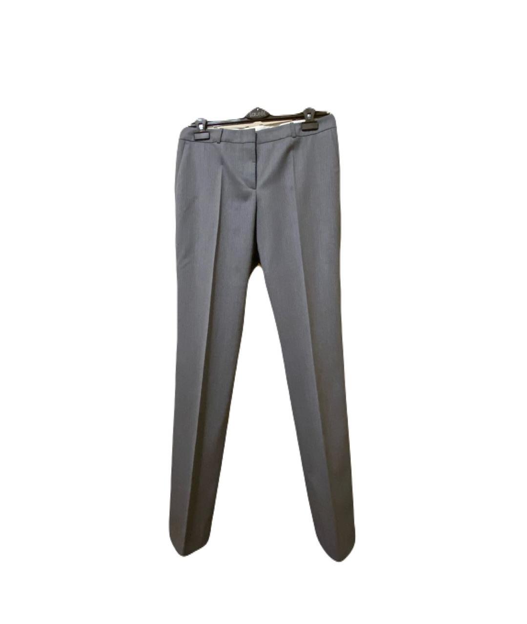 HUGO BOSS Серые шерстяные прямые брюки, фото 7