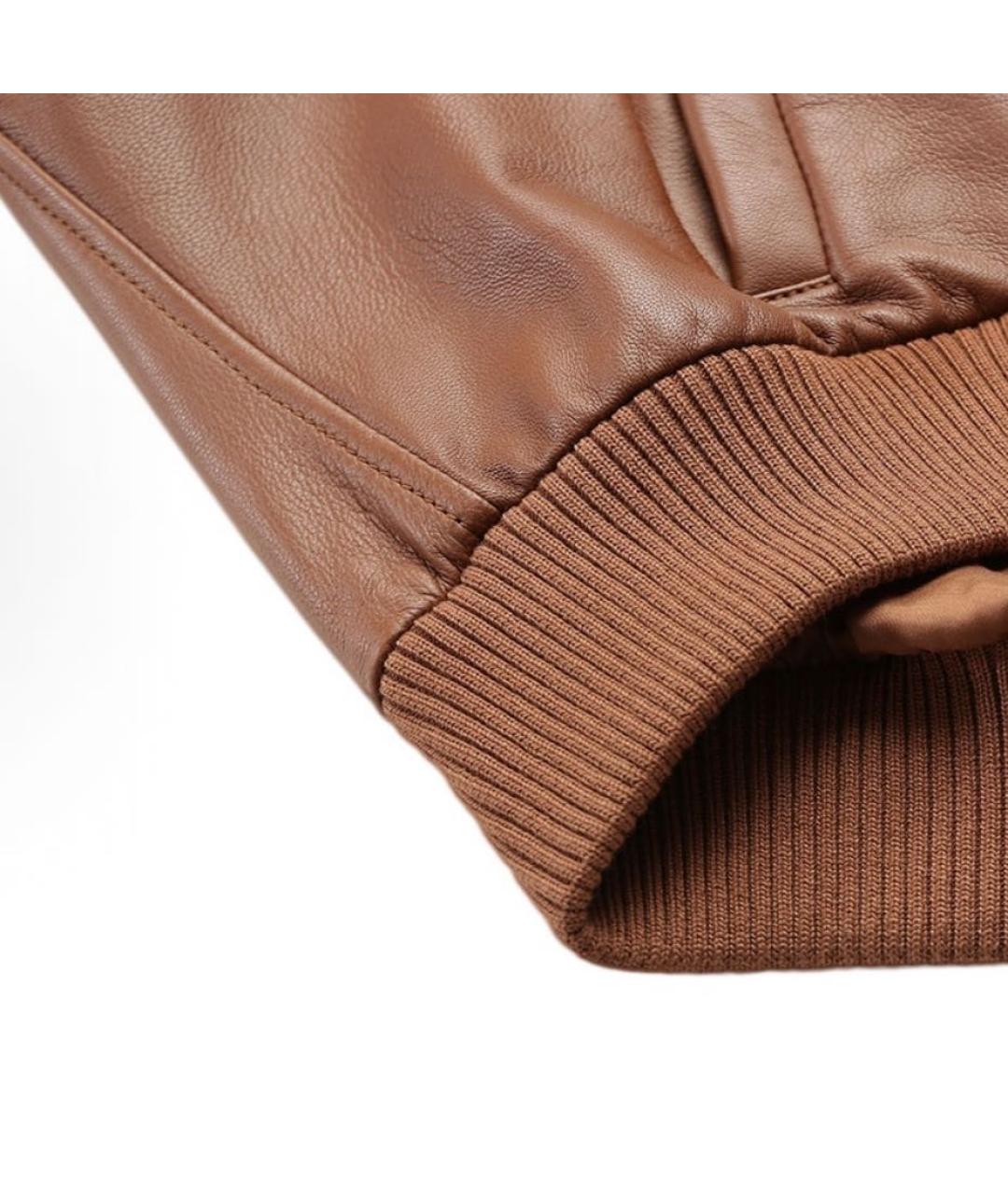 MAX MARA STUDIO Коричневая кожаная куртка, фото 4