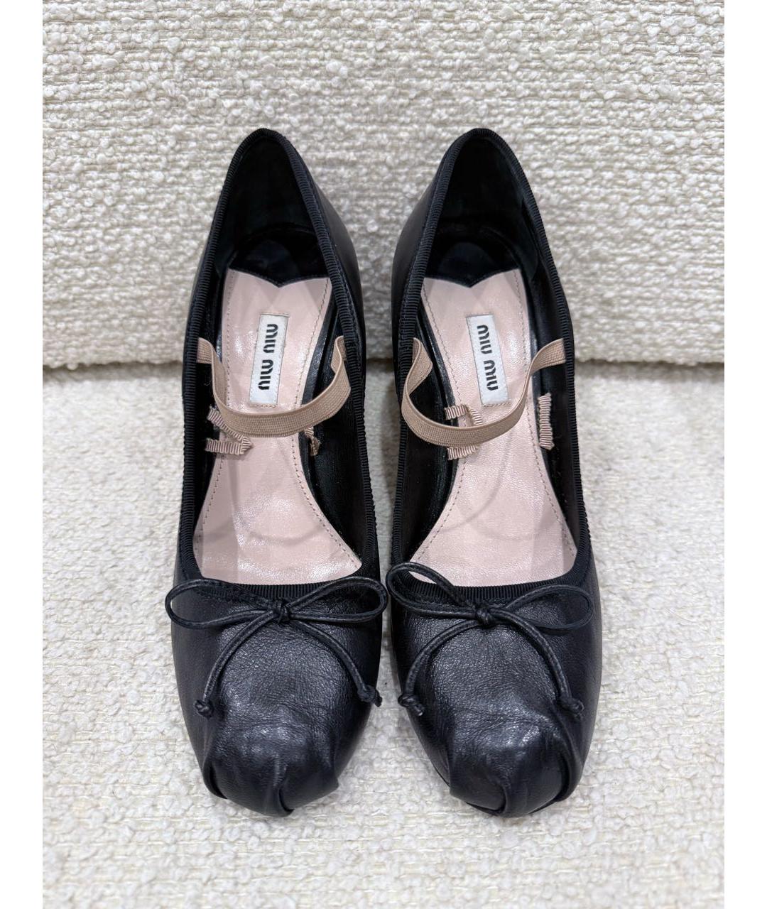 MIU MIU Черные кожаные туфли, фото 2