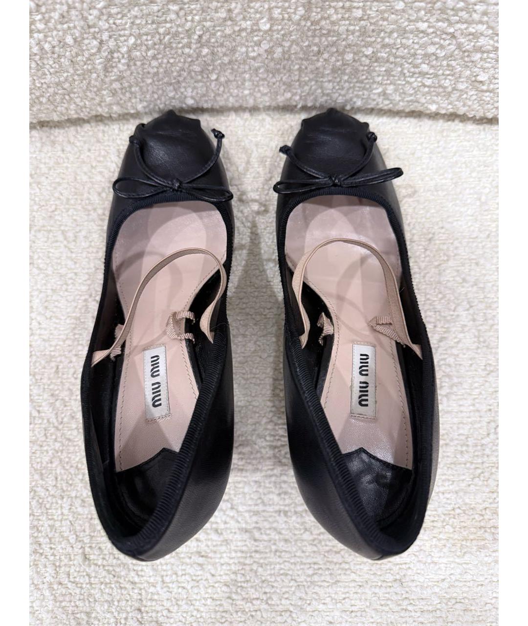 MIU MIU Черные кожаные туфли, фото 3