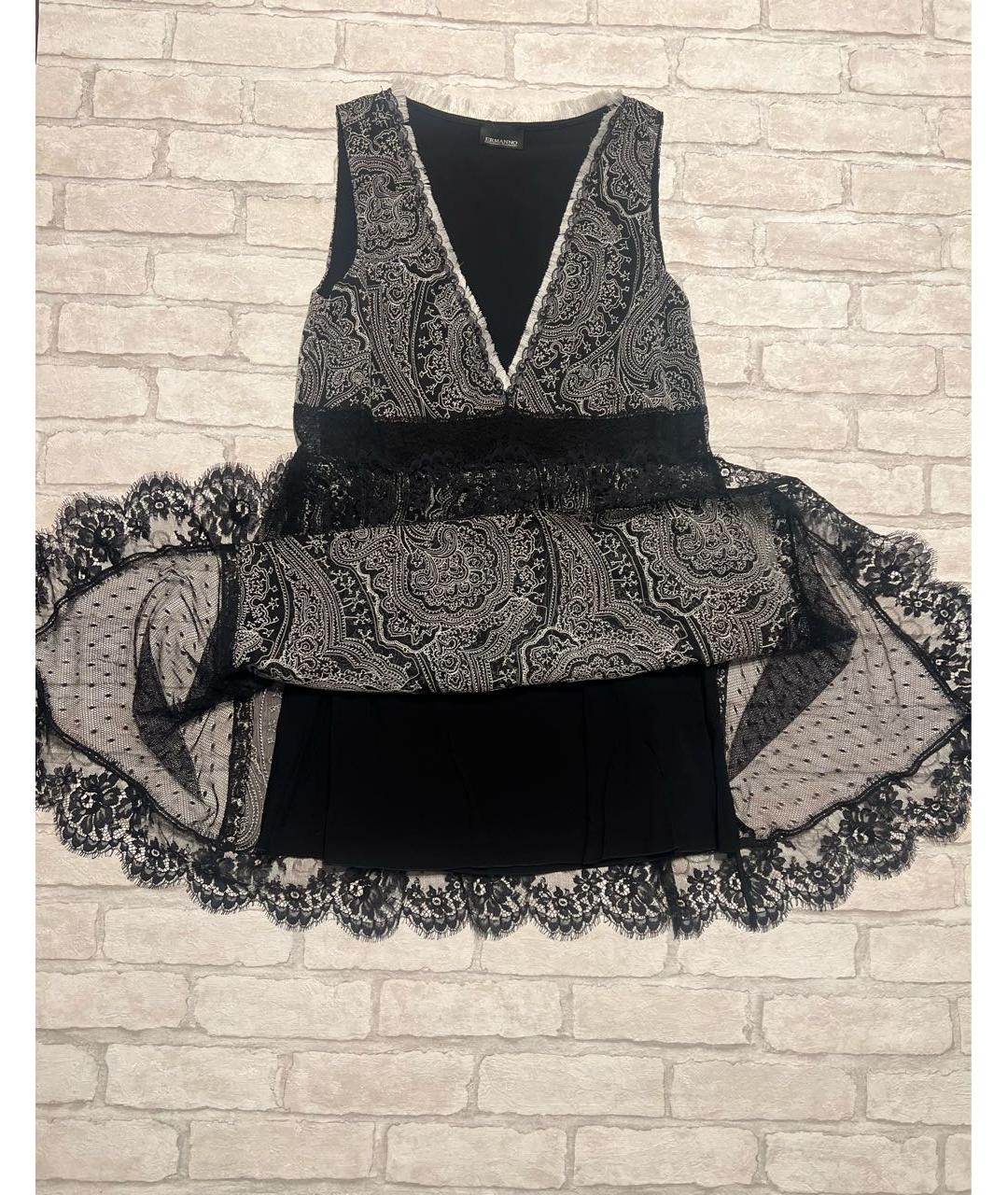 ERMANNO SCERVINO Черное хлопковое коктейльное платье, фото 4