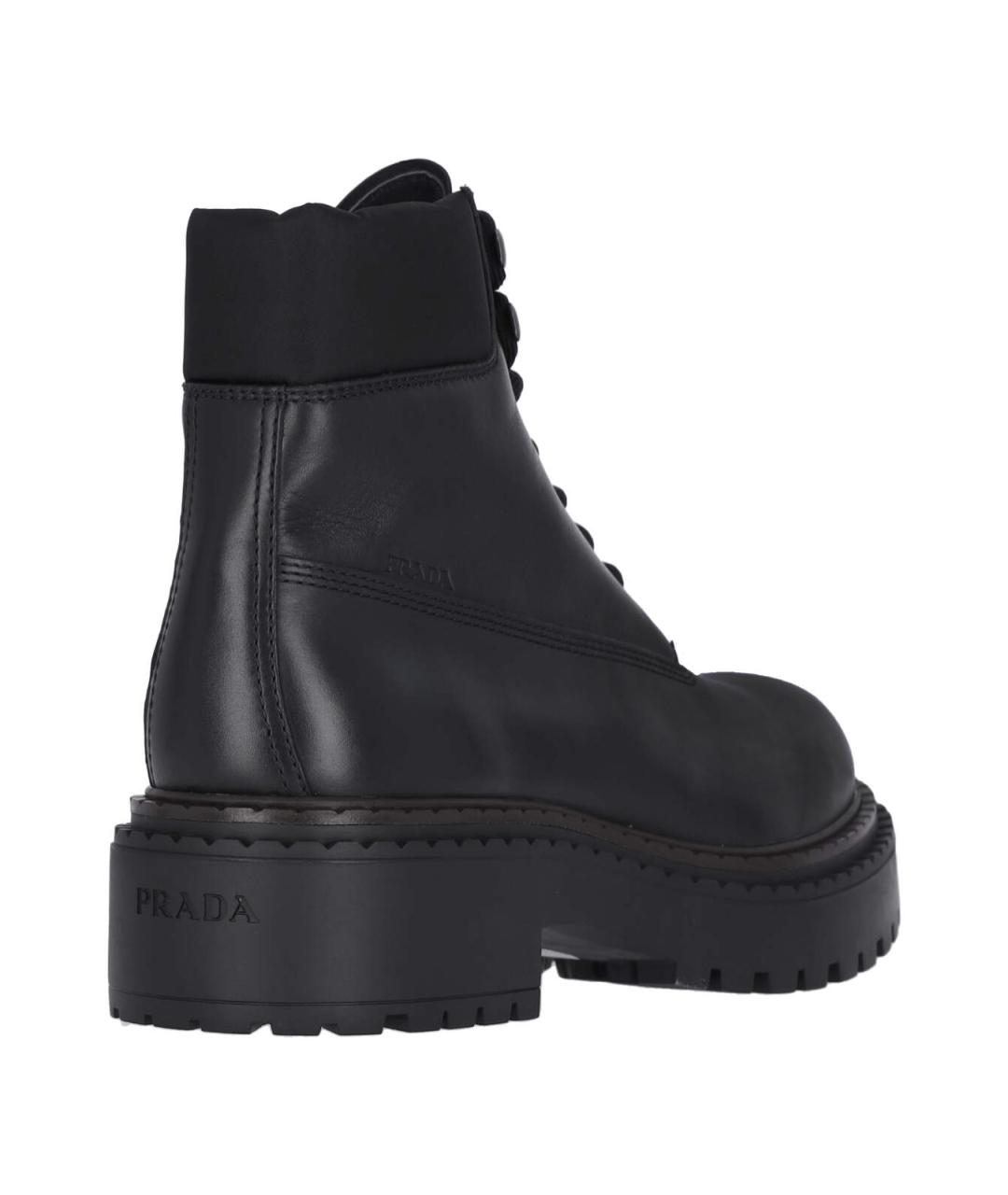PRADA Черные кожаные низкие ботинки, фото 4