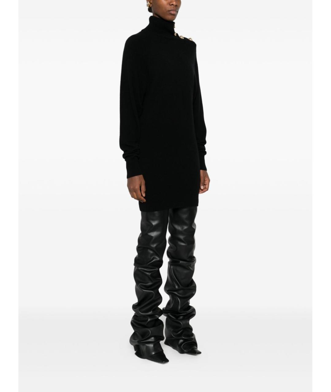 BALMAIN Черное кашемировое повседневное платье, фото 3