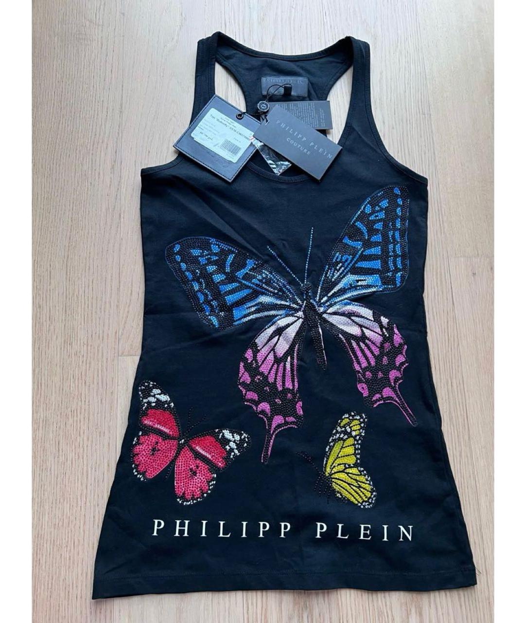 PHILIPP PLEIN Черная хлопковая майка, фото 4