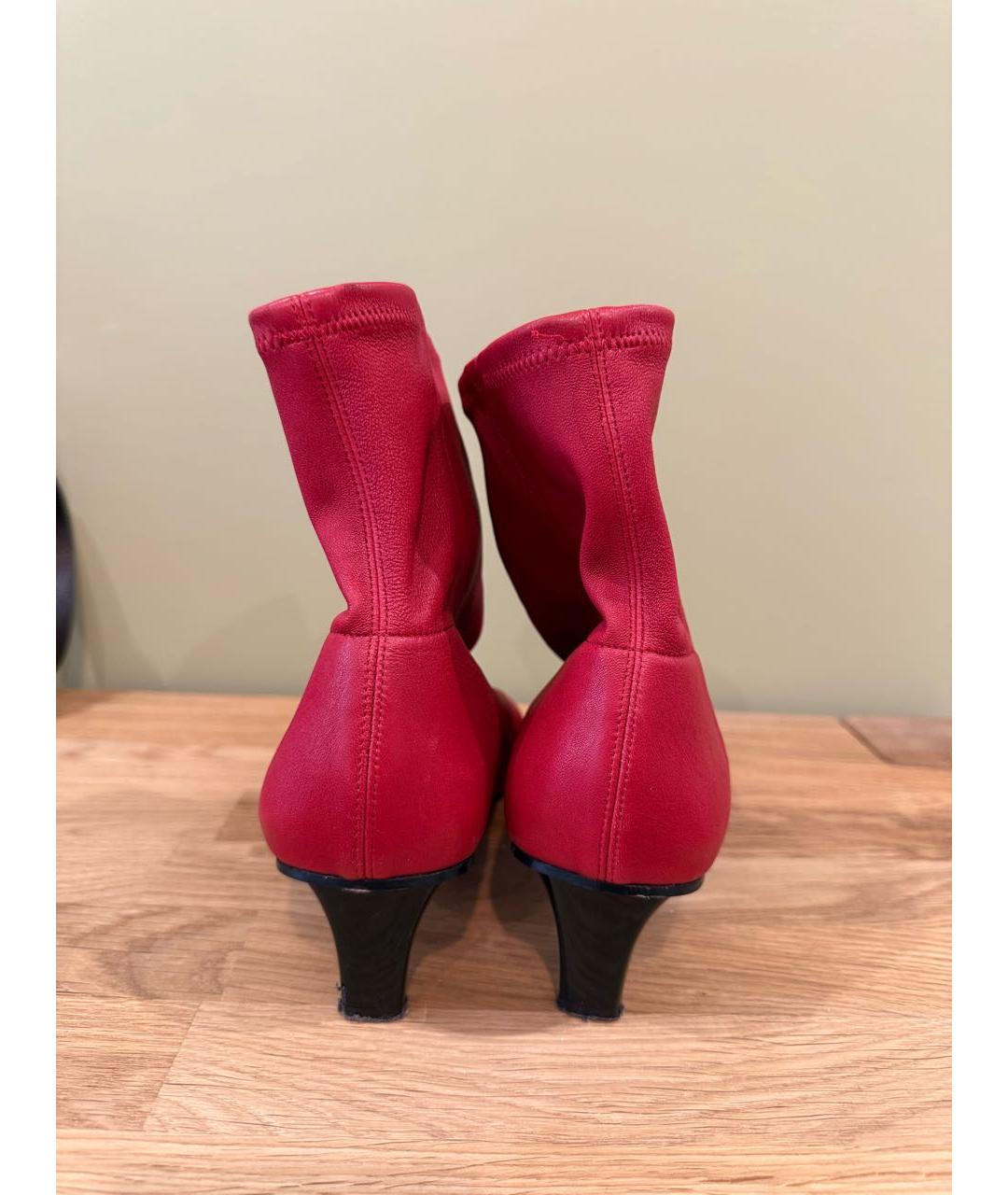 ISABEL MARANT Красные кожаные ботильоны, фото 4