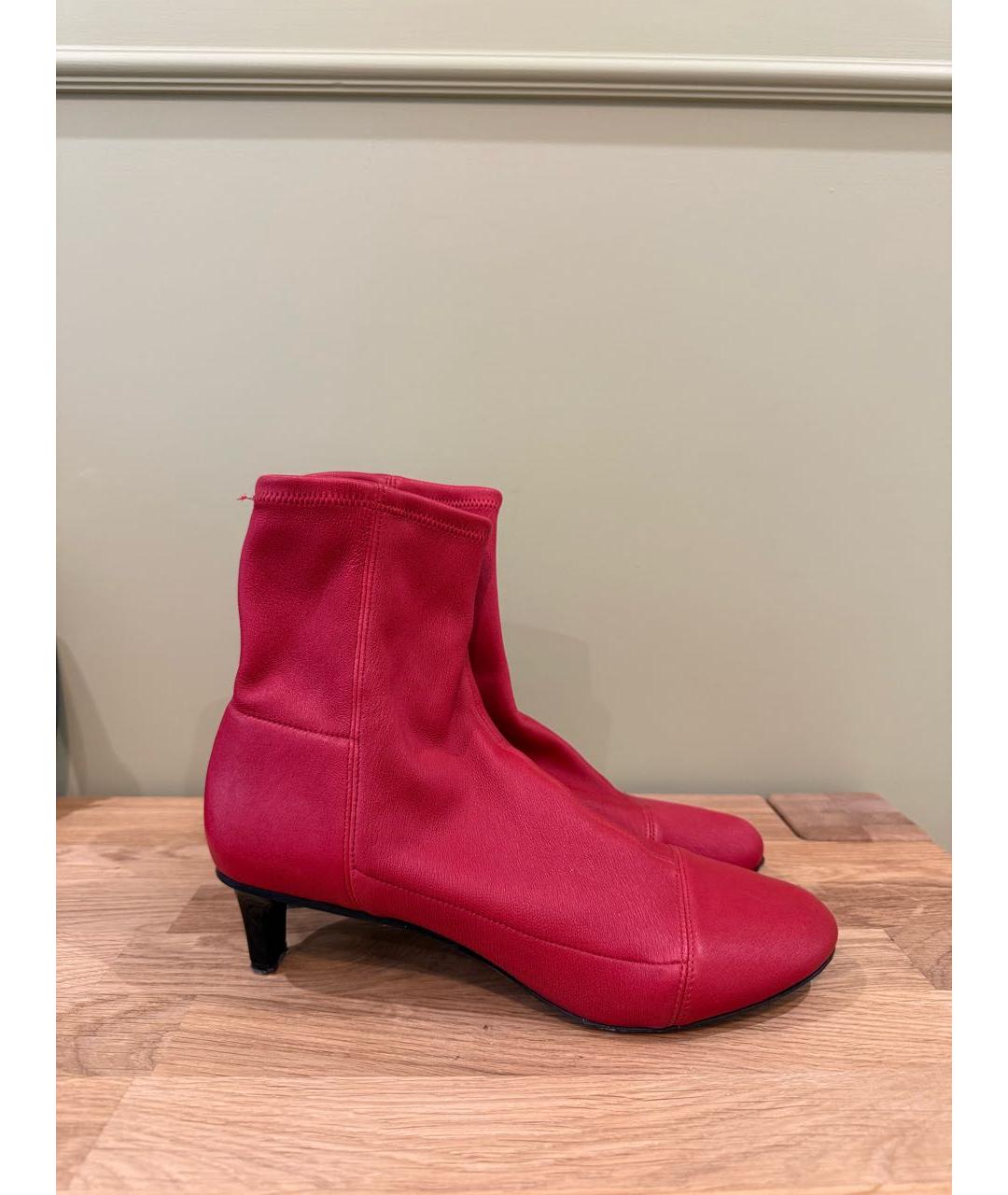 ISABEL MARANT Красные кожаные ботильоны, фото 6