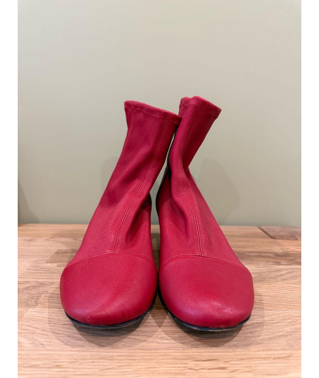 ISABEL MARANT Красные кожаные ботильоны, фото 2