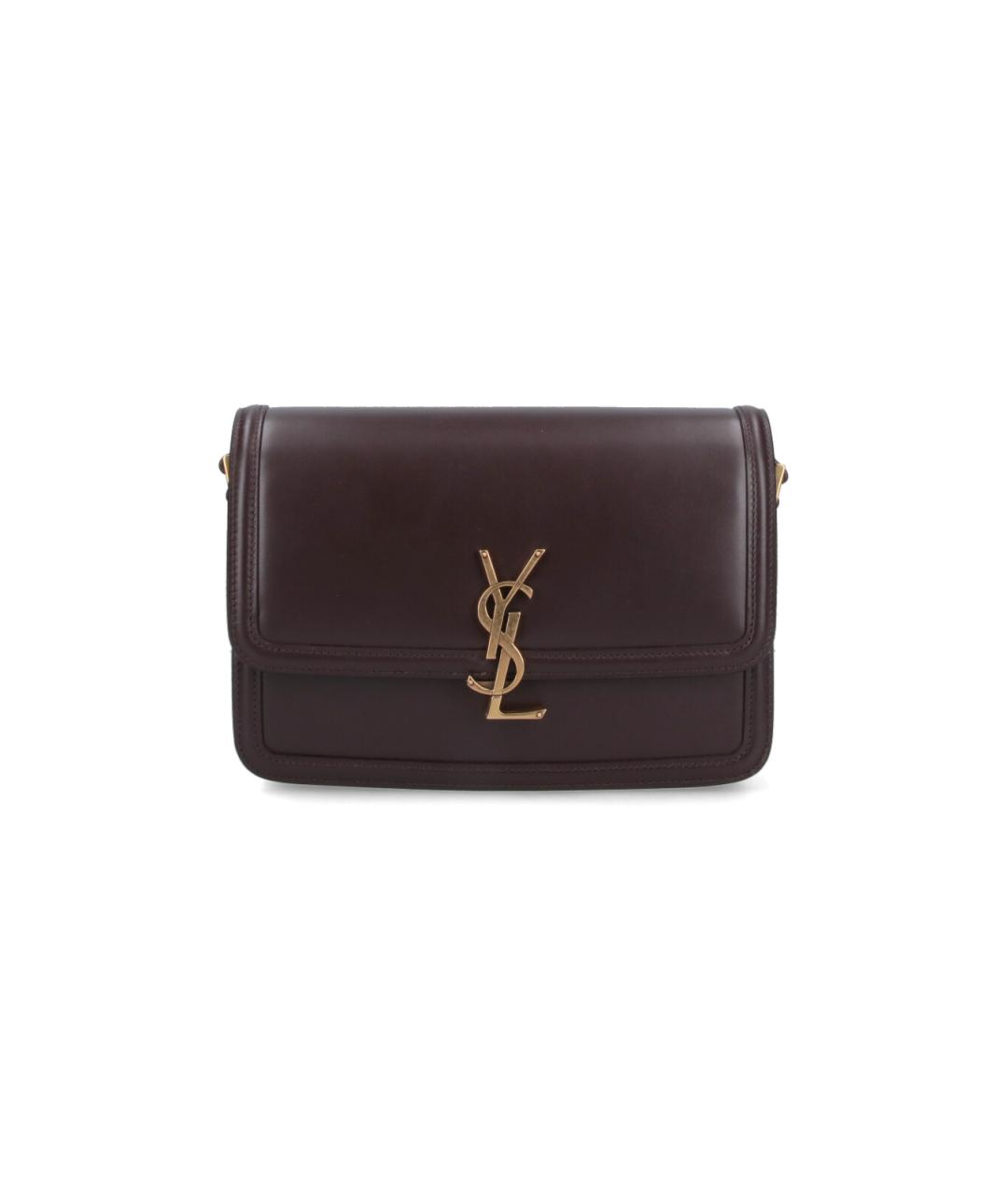 SAINT LAURENT Коричневая кожаная сумка через плечо, фото 1
