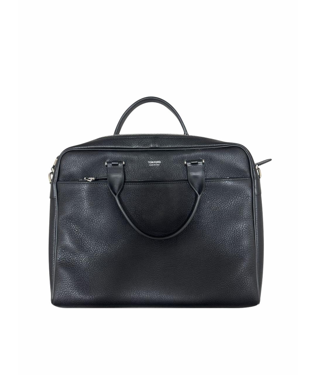 TOM FORD Черный кожаный портфель, фото 1