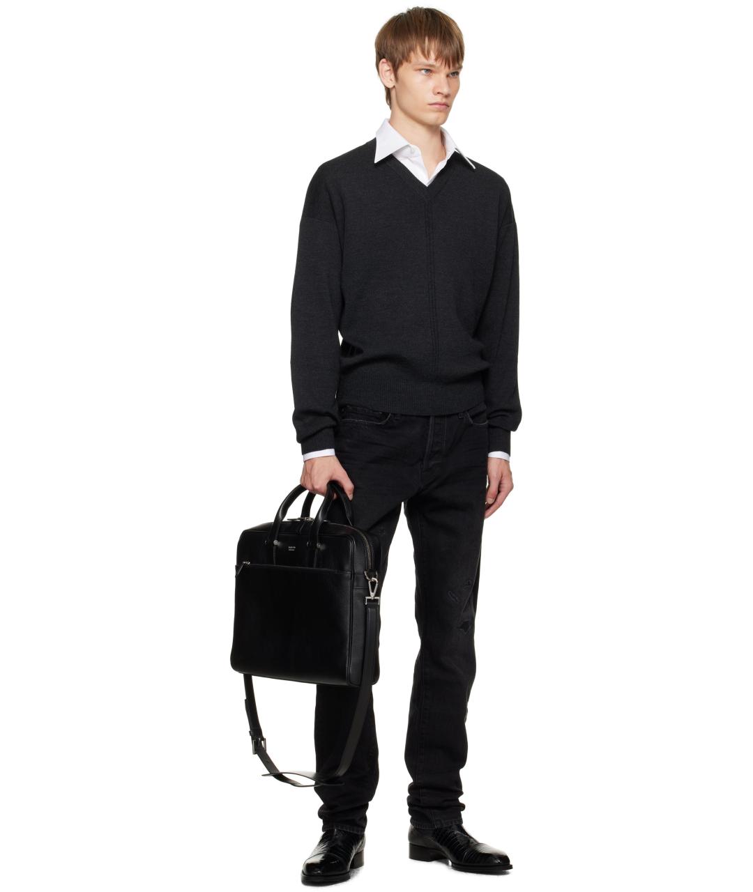 TOM FORD Черный кожаный портфель, фото 7