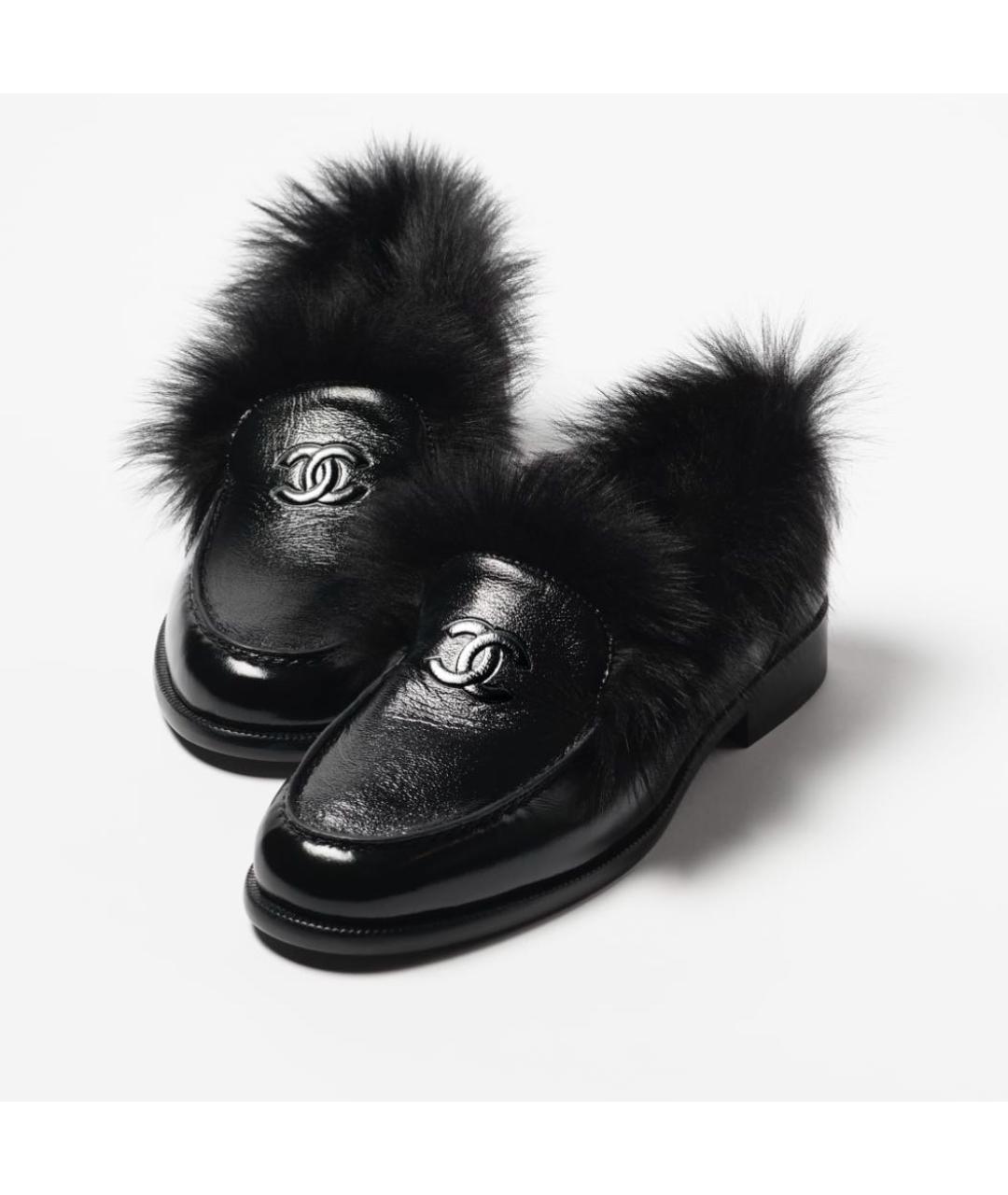 CHANEL Черные кожаные мокасины, фото 4