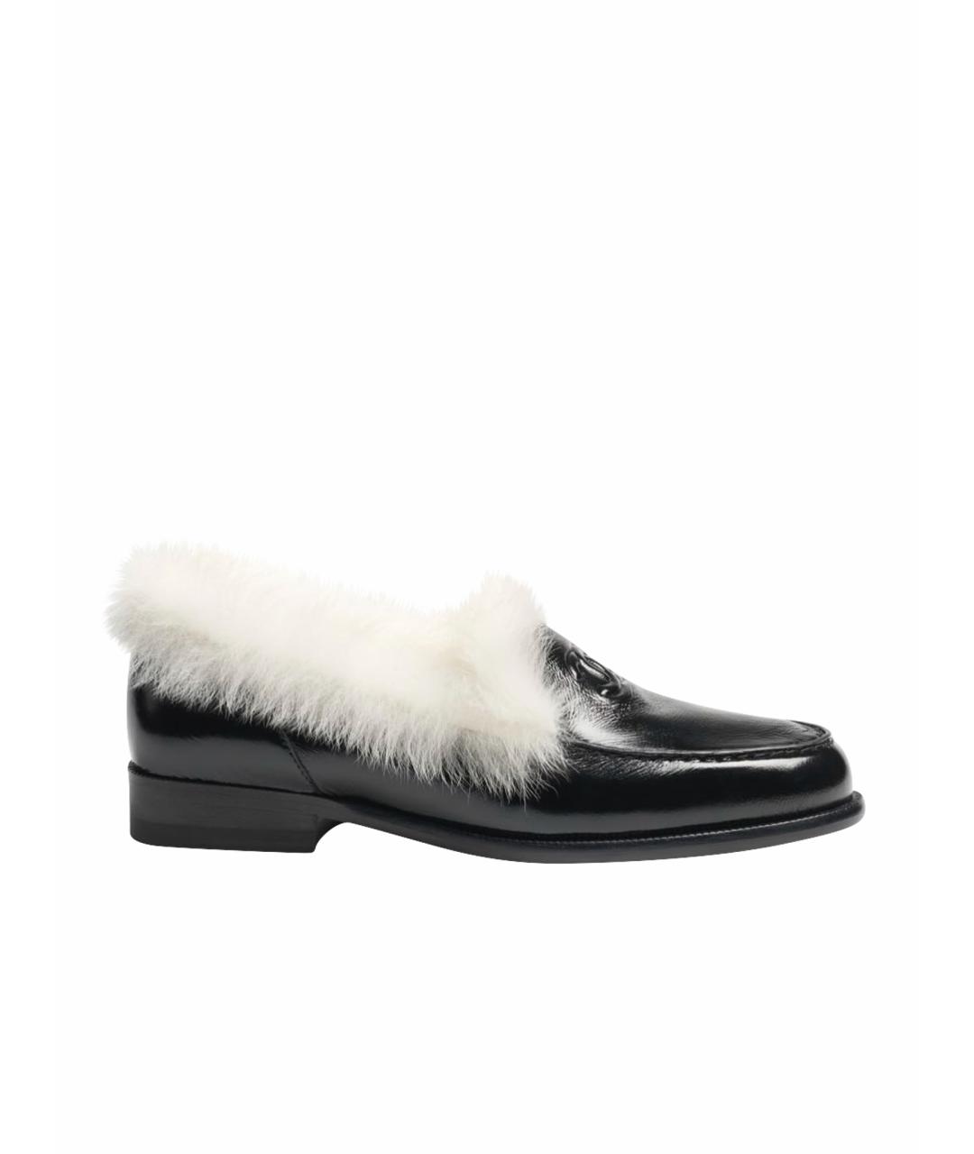 CHANEL Черные кожаные мокасины, фото 1