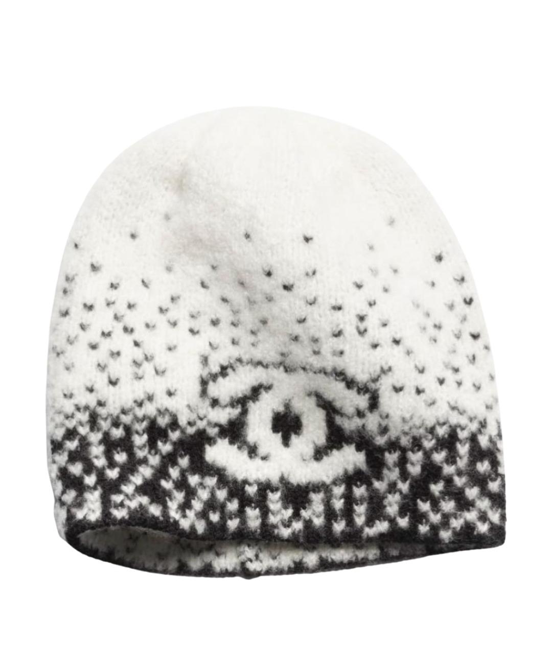 CHANEL Белая шерстяная шапка, фото 1