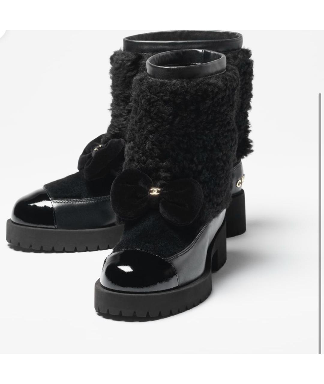 CHANEL Черные кожаные ботинки, фото 2