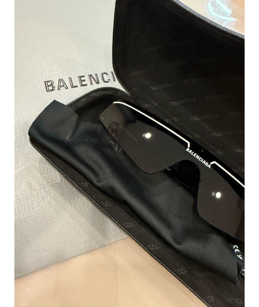 BALENCIAGA Черные пластиковые солнцезащитные очки, фото 5