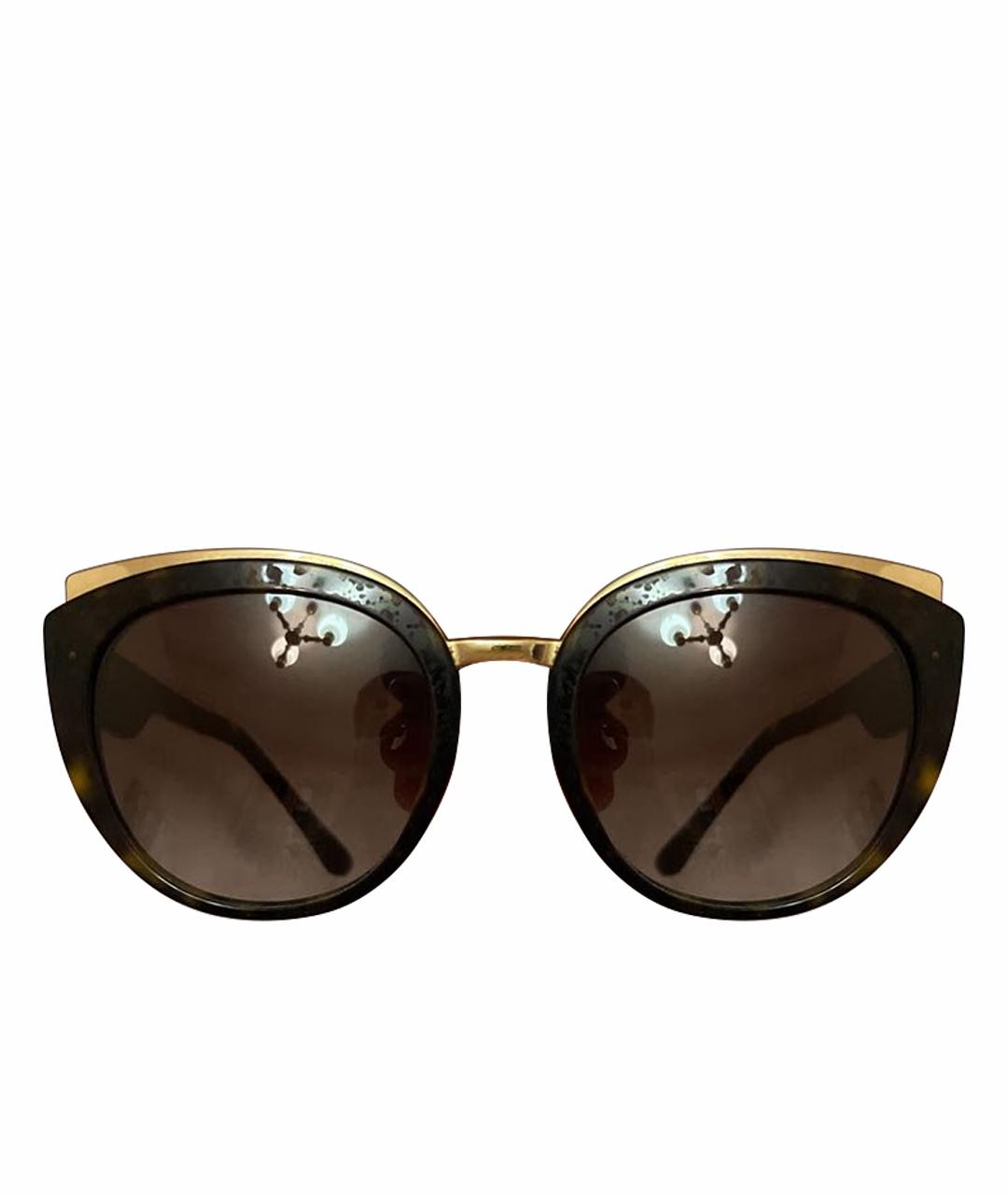 DOLCE&GABBANA Коричневые пластиковые солнцезащитные очки, фото 1