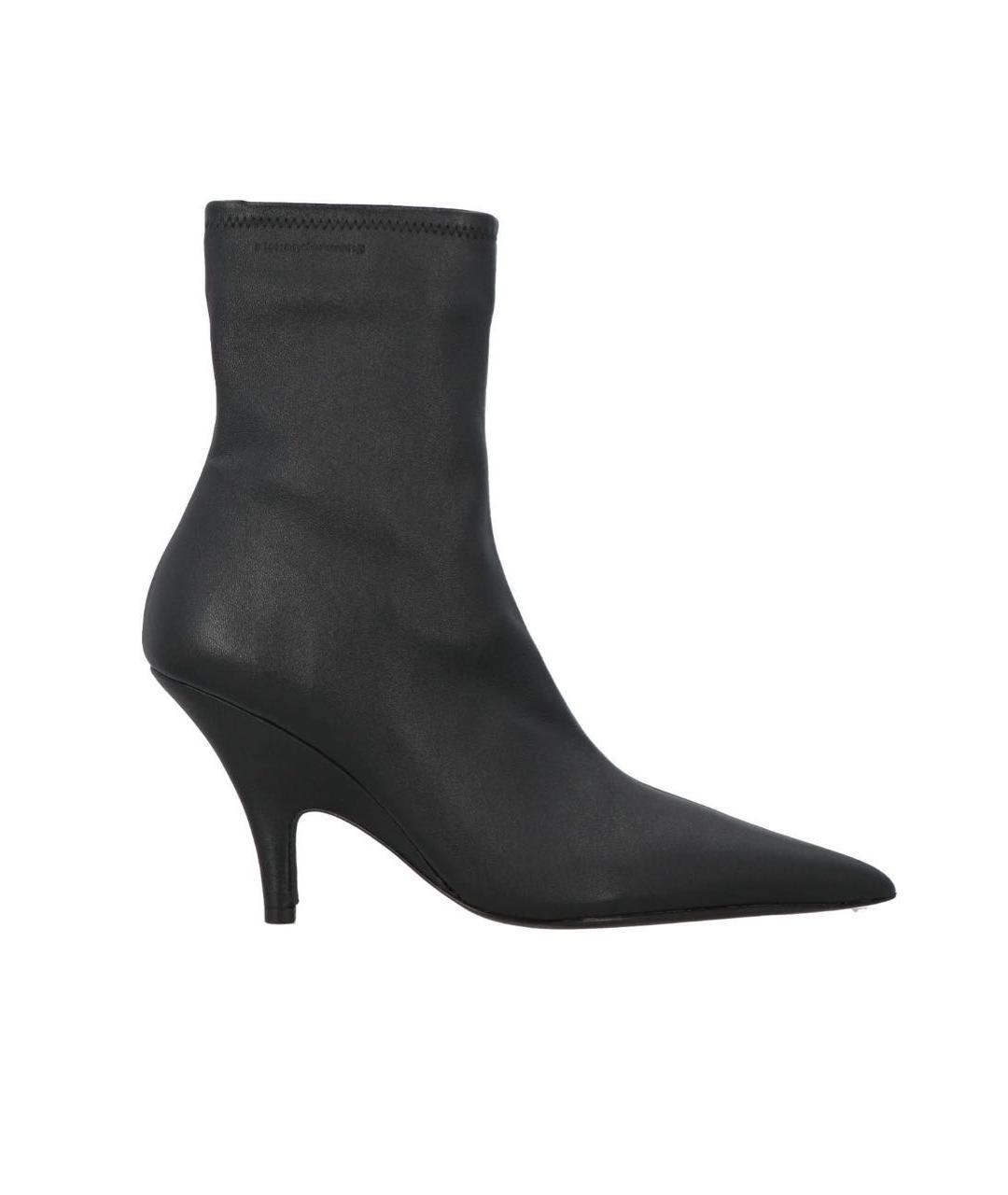 ALEXANDER WANG Черные кожаные ботильоны, фото 1