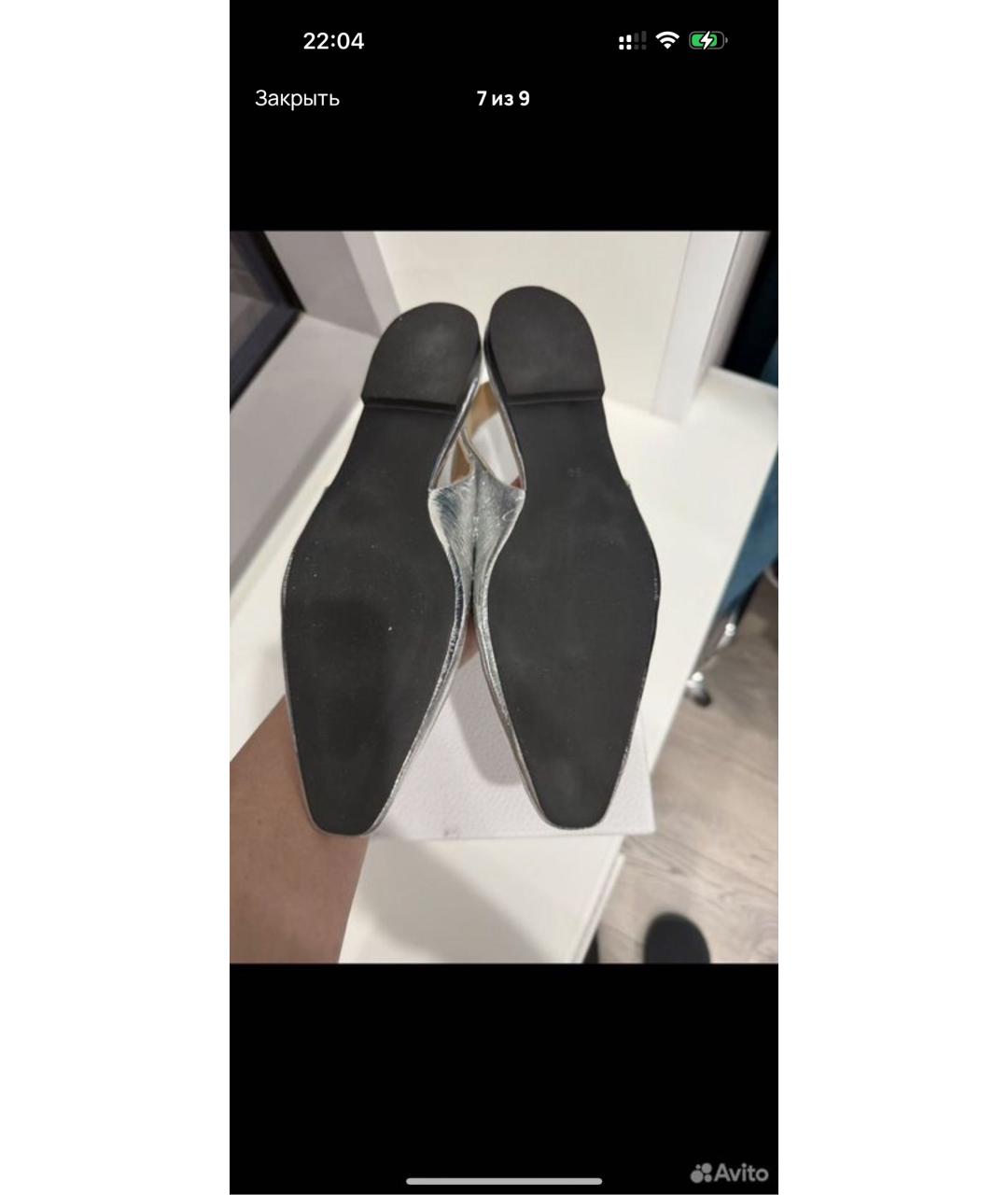 Age Of Innocence Серебряные кожаные балетки, фото 8