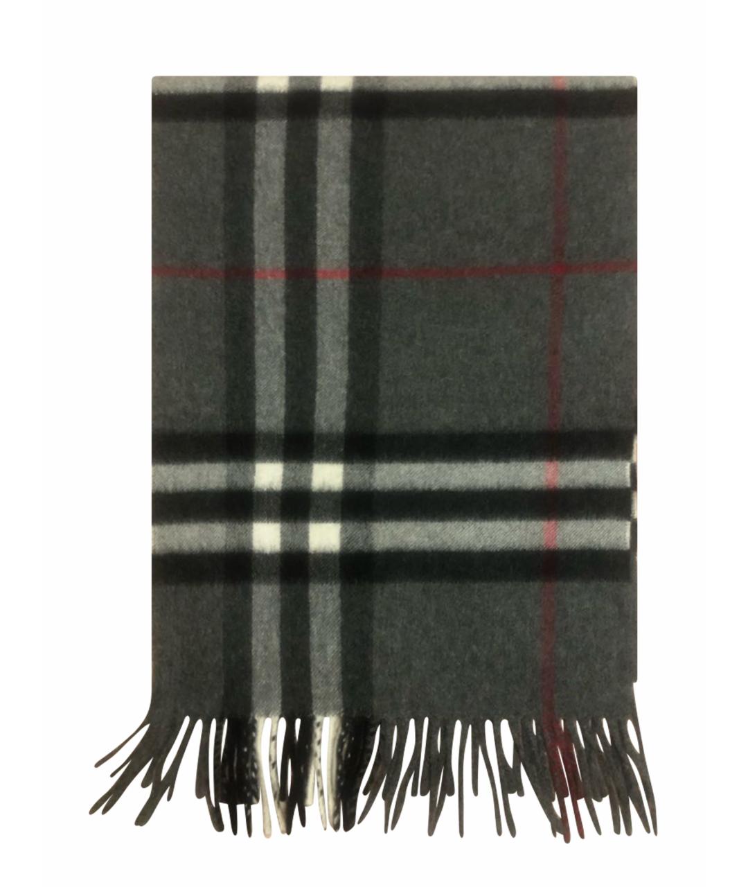 BURBERRY Серый кашемировый шарф, фото 1