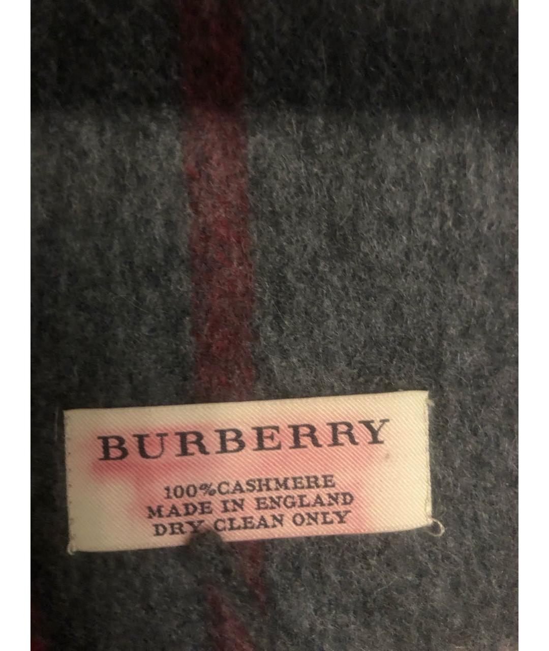 BURBERRY Серый кашемировый шарф, фото 3