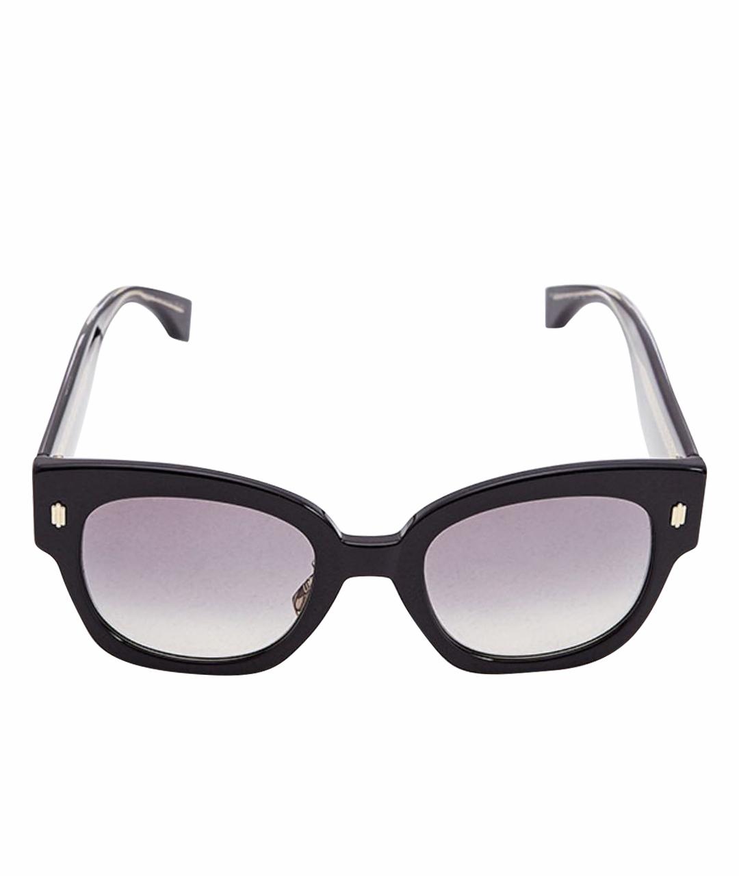 FENDI Черные пластиковые солнцезащитные очки, фото 1