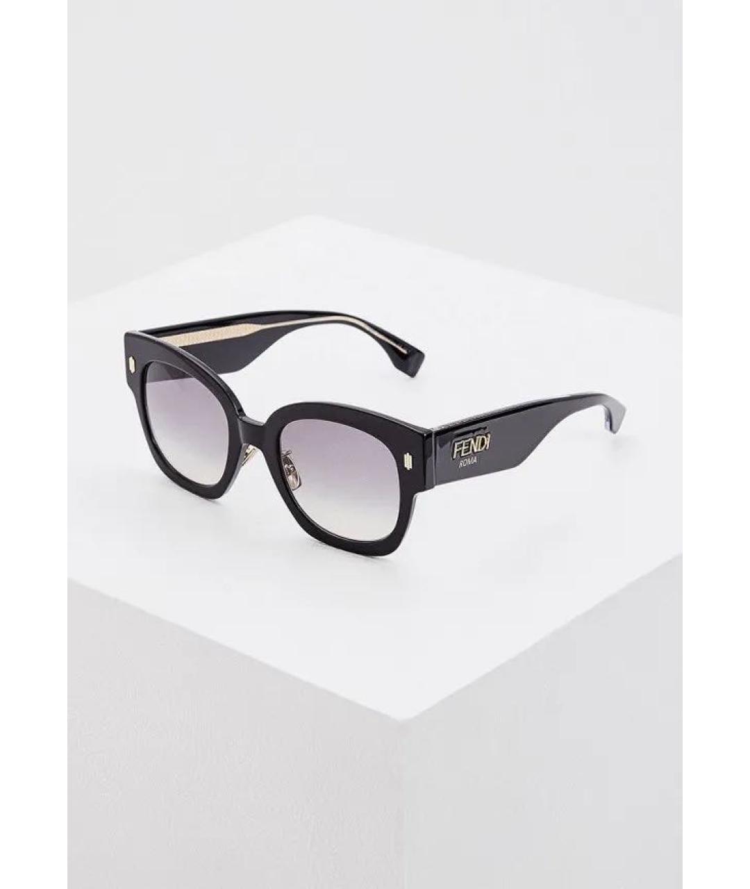 FENDI Черные пластиковые солнцезащитные очки, фото 5