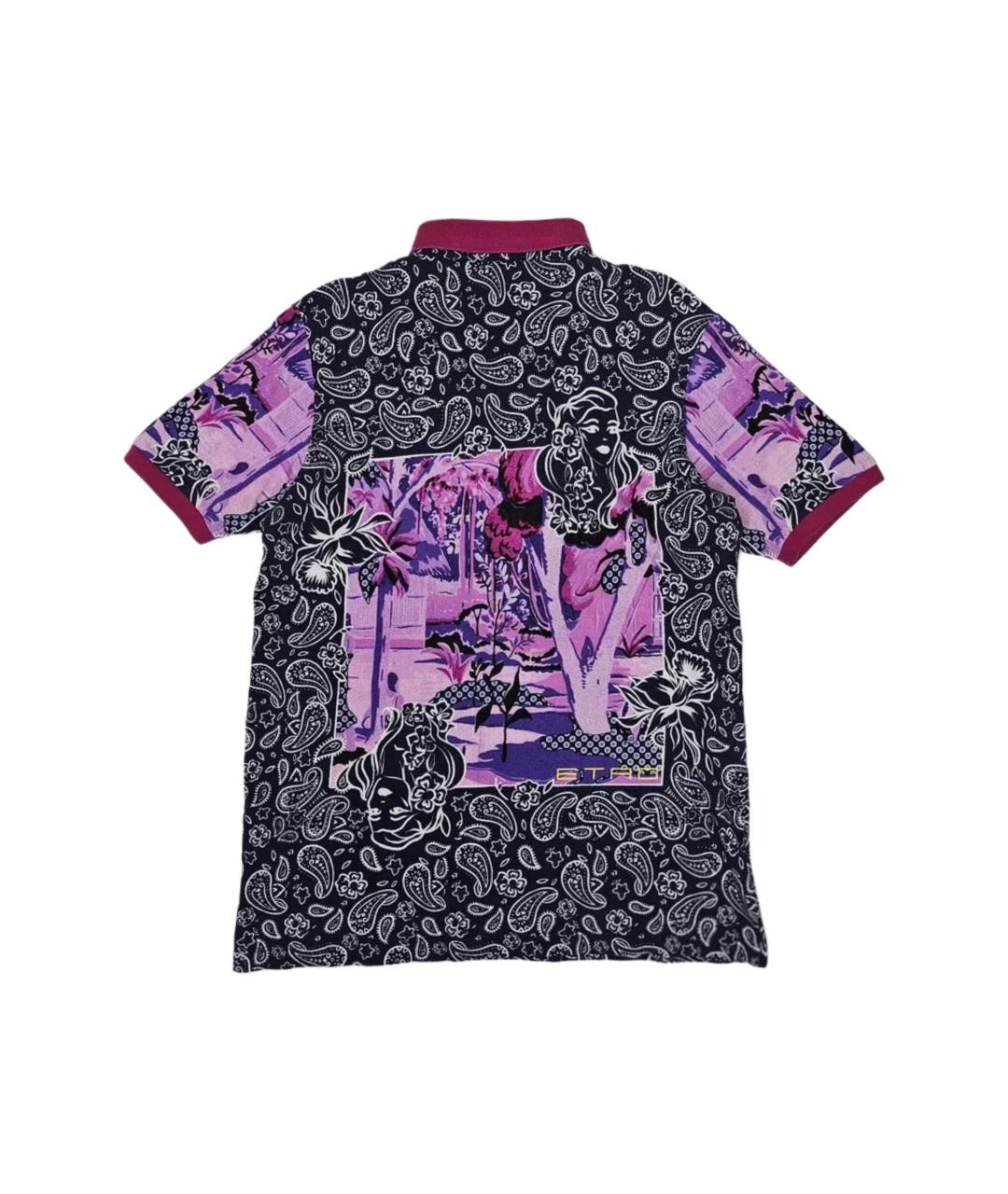 ETRO Фиолетовое хлопковое поло с коротким рукавом, фото 2